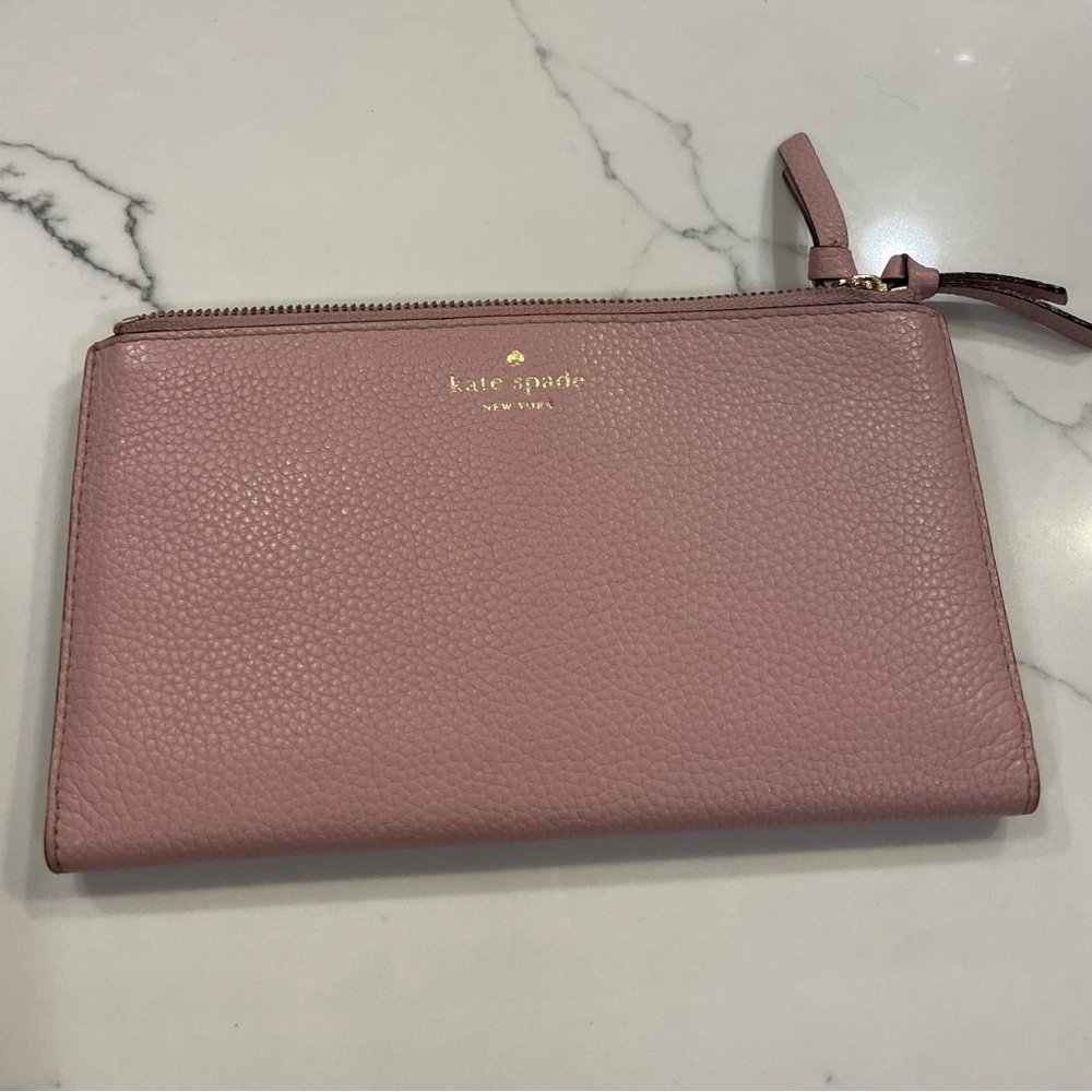 Kate Spade Light Pink Pebbled Leather Wallet